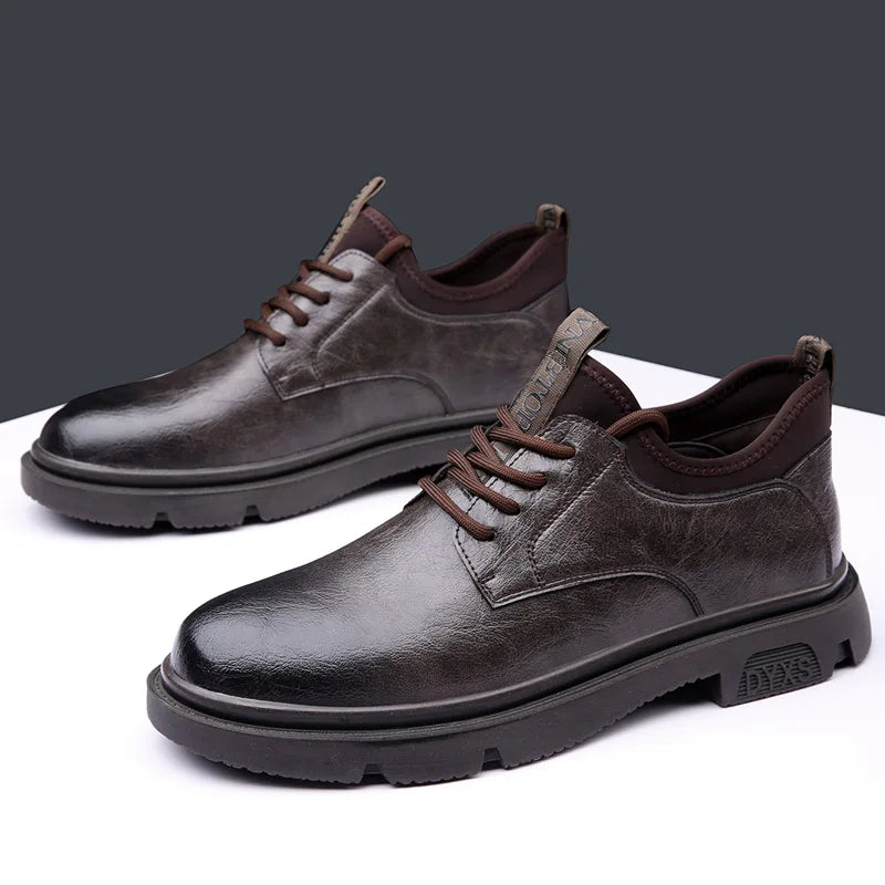 Business Men Oxford Leather Elevator Shoes Lift Sole Man Height Increase Insole 6CM Office Daily Life British