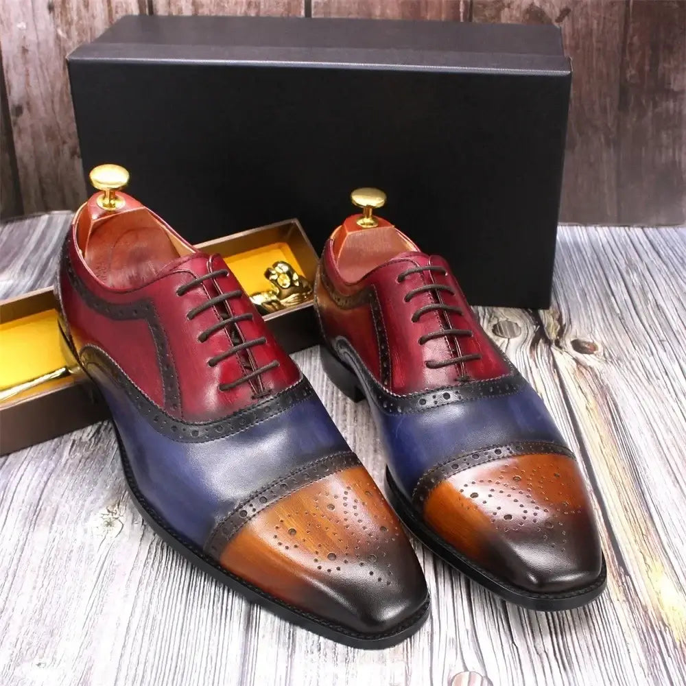Men's British Leather Oxford Chelsea Dress Shoes