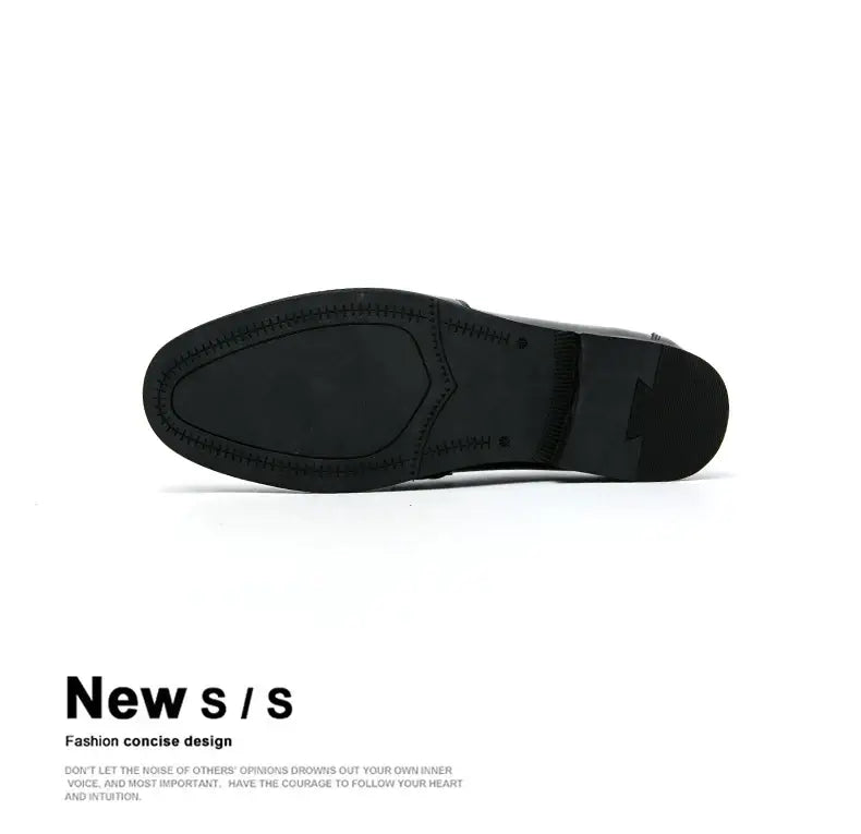 Men's Leather Brogue Tassel Loafers Wedding Dress Shoes