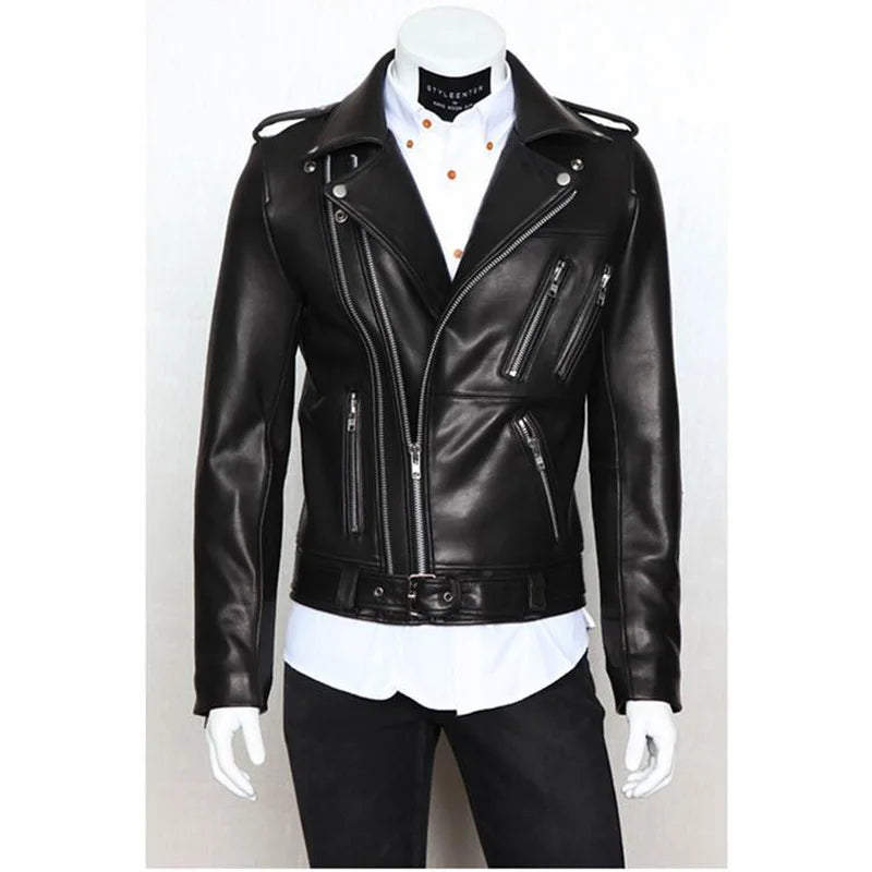 Men's Oversized Multi-Zip PU Leather Coat