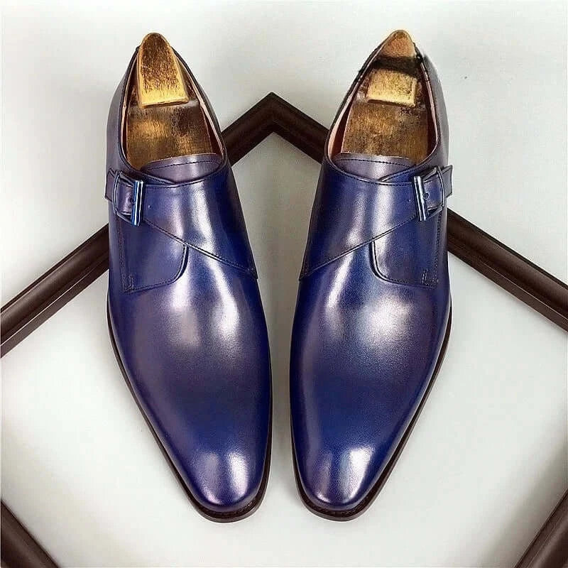 Men's Italian Calf Leather Classic Brogue Oxford Dress Shoes