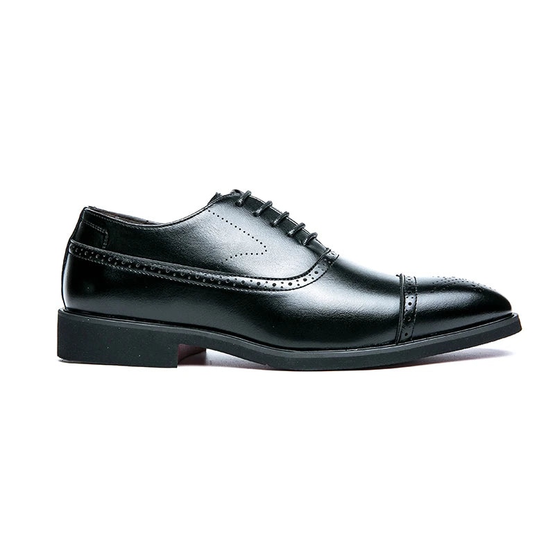Men's Red-Sole Carved Lace-up Brogue Oxford Dress Shoes