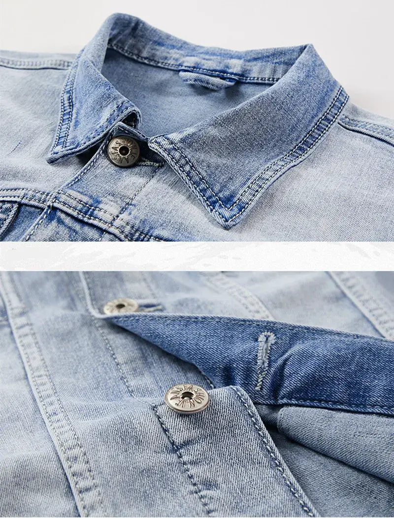 Men's Slim Micro-Stretch Denim Jacket and Jeans Set