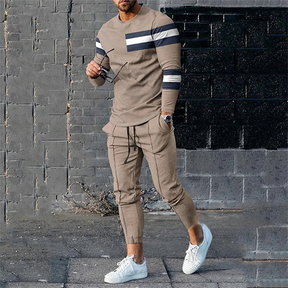 Men's Vintage Streetwear Tracksuit 2-Piece Set