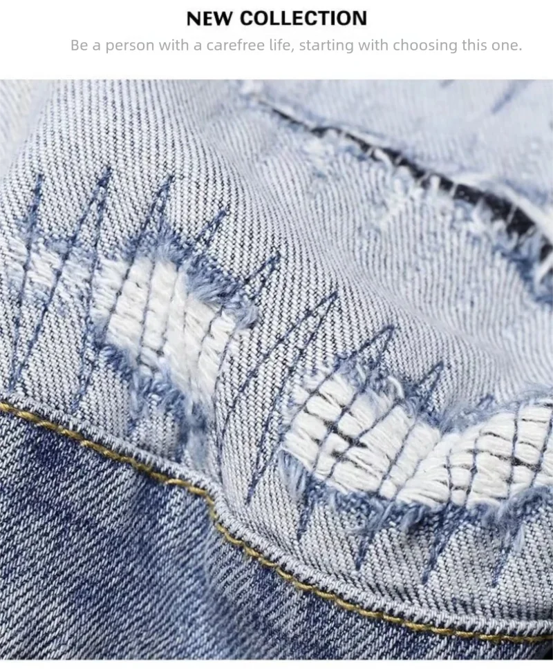 2025 Mens Distressed Denim Shorts Summer Washed Ripped Patchwork Paint Splatter Slim Fit Five Inch Jeans Y2K Vintage Hip Hop Fas