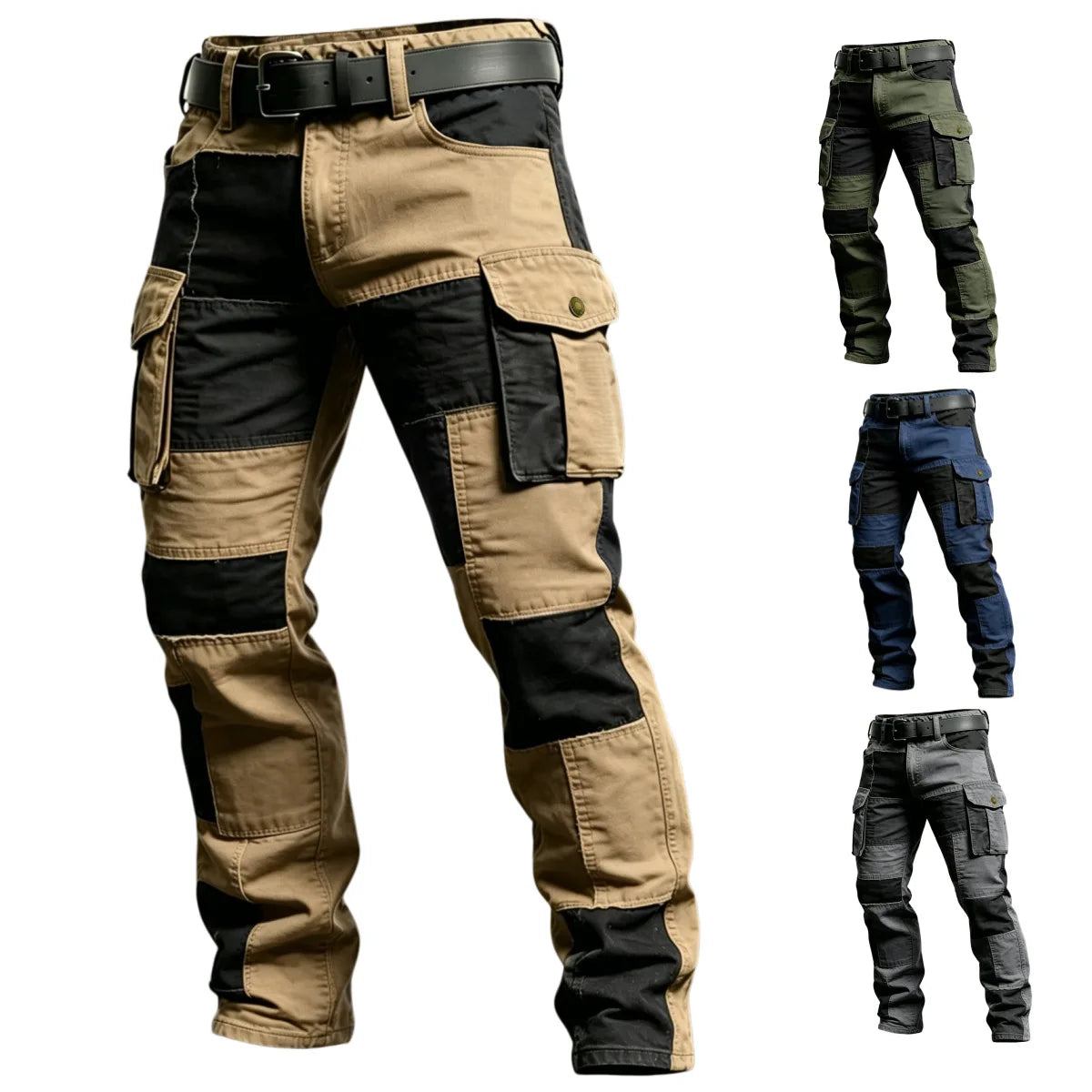 Men's Multi-Pocket Cotton Cargo Jogger Pants