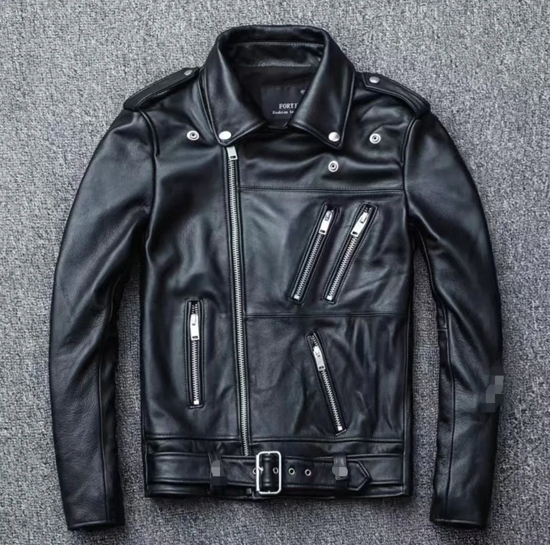 Men's Oversized Multi-Zip PU Leather Coat