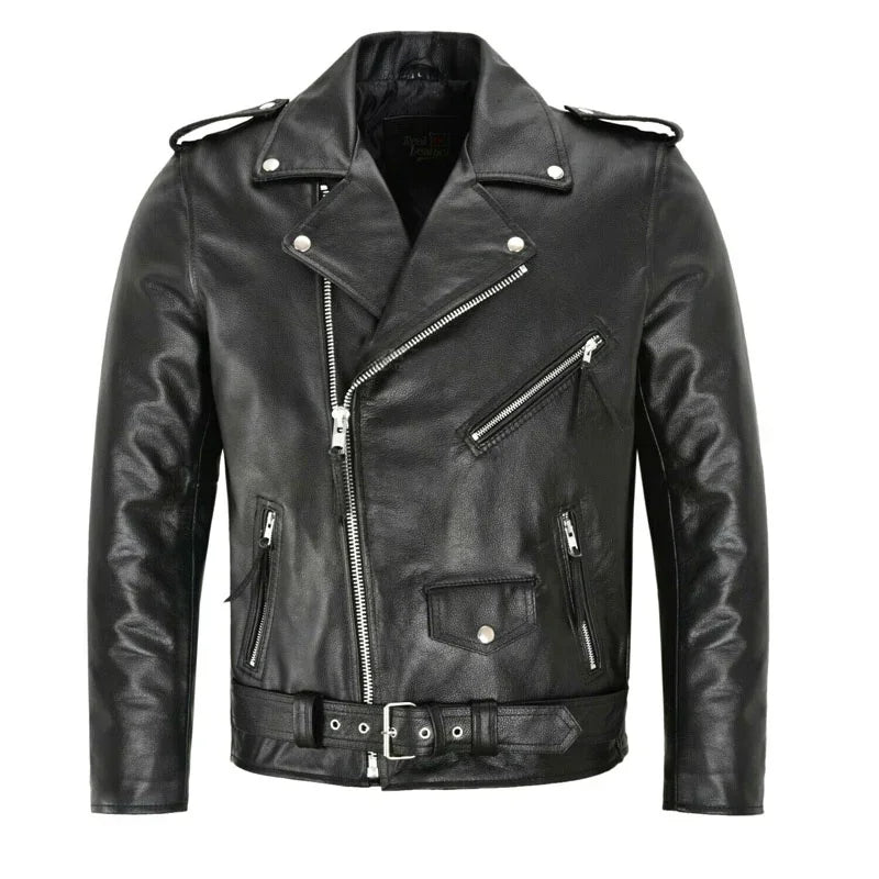 Men's Slim Fit PU Leather Motorcycle Jacket