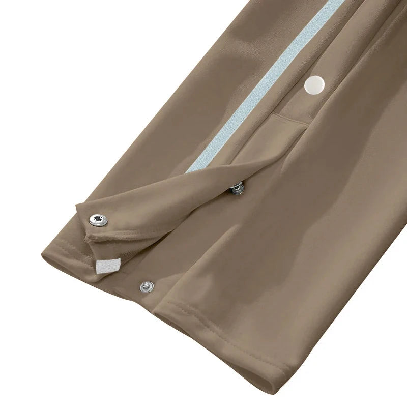 Men's Loose Solid Patchwork Side Button Straight Trousers