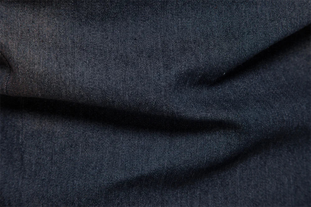 Men's Elastic Cotton Denim Long Sleeve Shirt