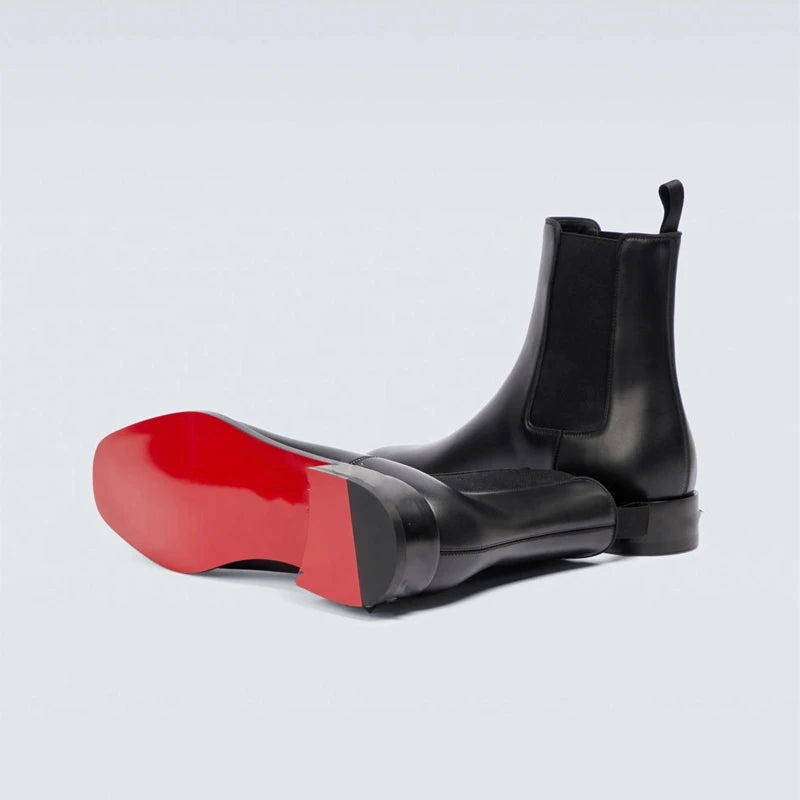 Men's Red Bottom Chelsea Ankle Boots