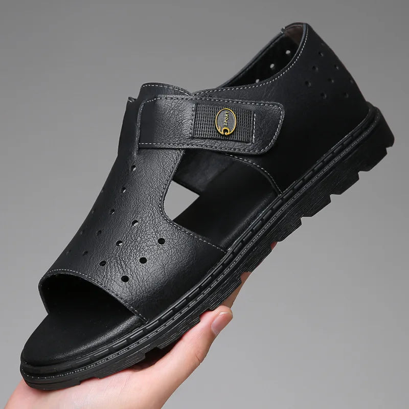 New Men's Sandals Fashion Brand Roman Sandals for Men Soft Bottom Comfortable Beach Shoes High Quality Leather Men Casual Shoes