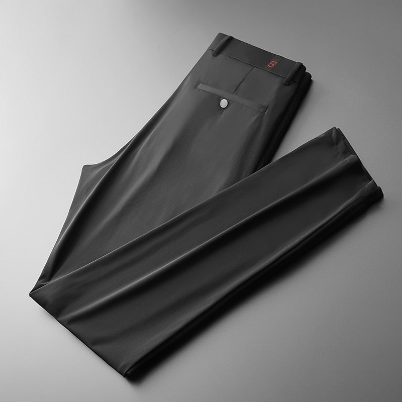 Men's Ice Silk Mid Straight Casual Pants