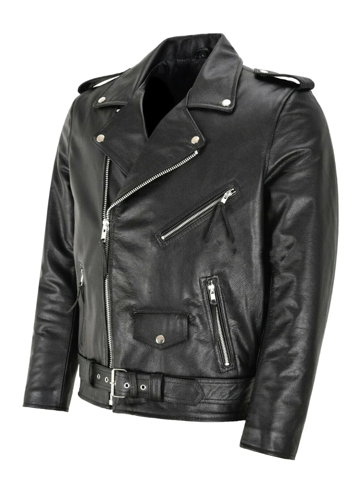 Men's Slim Fit PU Leather Motorcycle Jacket