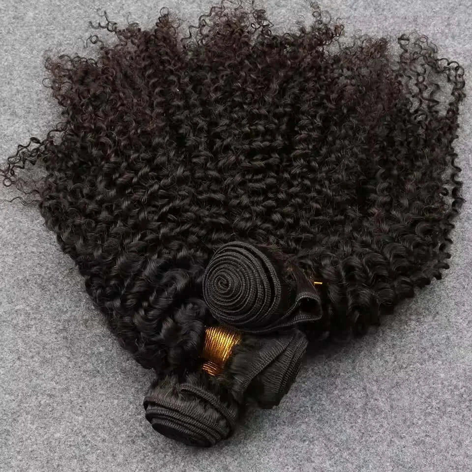 Jerry Curly Bundles Natural Black Kinky Curly Human Hair Bundles Bouncy 12 To 42 Inch 2 3 4 Pcs Raw Remy Hair Extensions