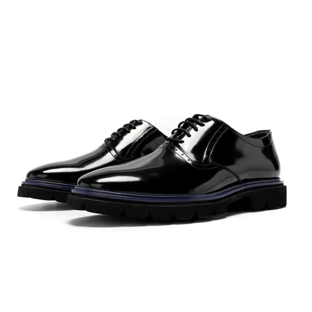 Men's Full Grain Leather Color Block Oxford Dress Shoes