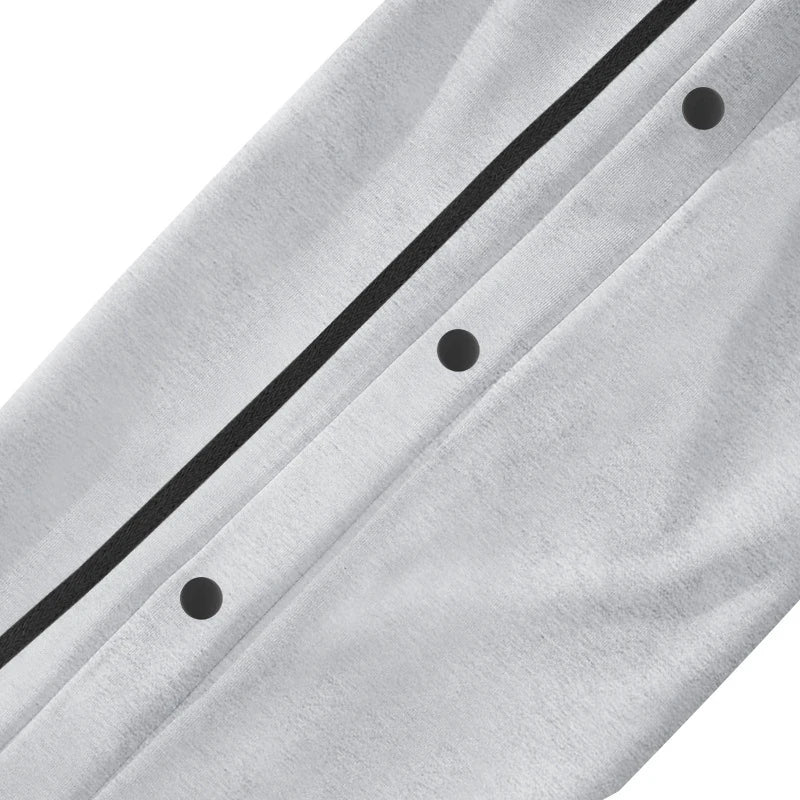 Men's Loose Solid Patchwork Side Button Straight Trousers
