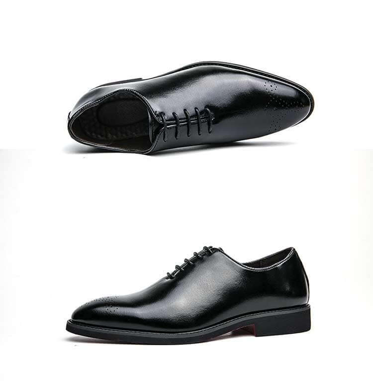 Men's Red Sole Black Brogue Lace-up Formal Shoes