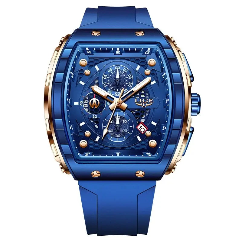 2026 LIGE Top Brand Luxury Watches Men Sport Waterproof Quartz Mens Watch Military Luminous Dive Wristwatch Male Reloj Homre in blue.