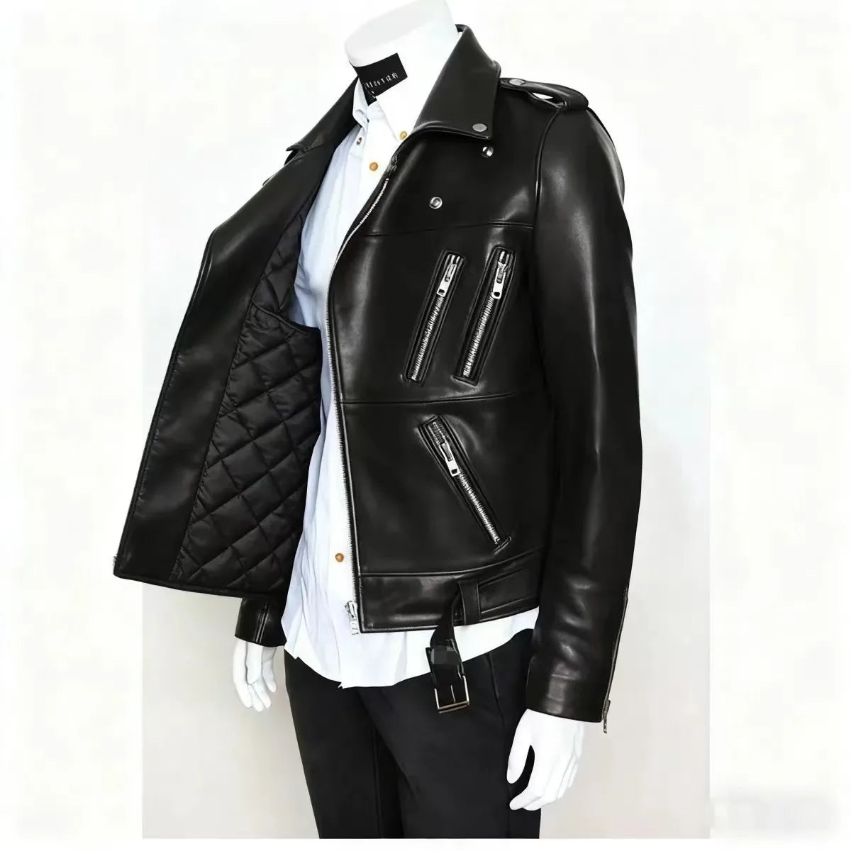 Men's Oversized Multi-Zip PU Leather Coat