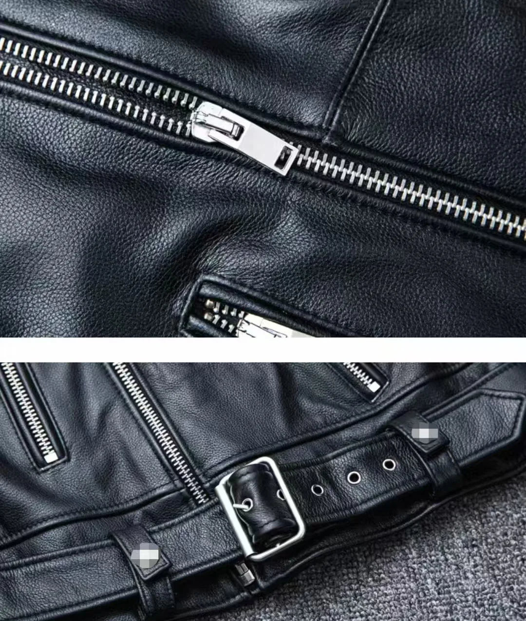 Men's Oversized Multi-Zip PU Leather Coat