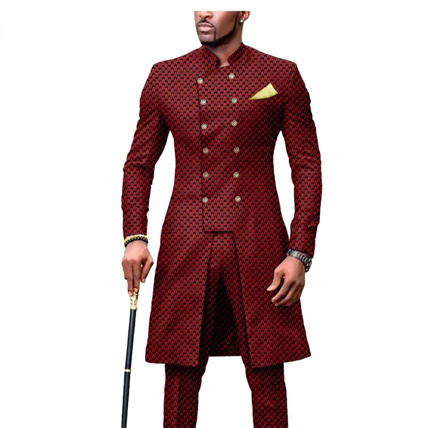 New Casual African Fashion Men's Suit Slim Two-piece Set Pant Sets Ropa Para Hombres suits for men
