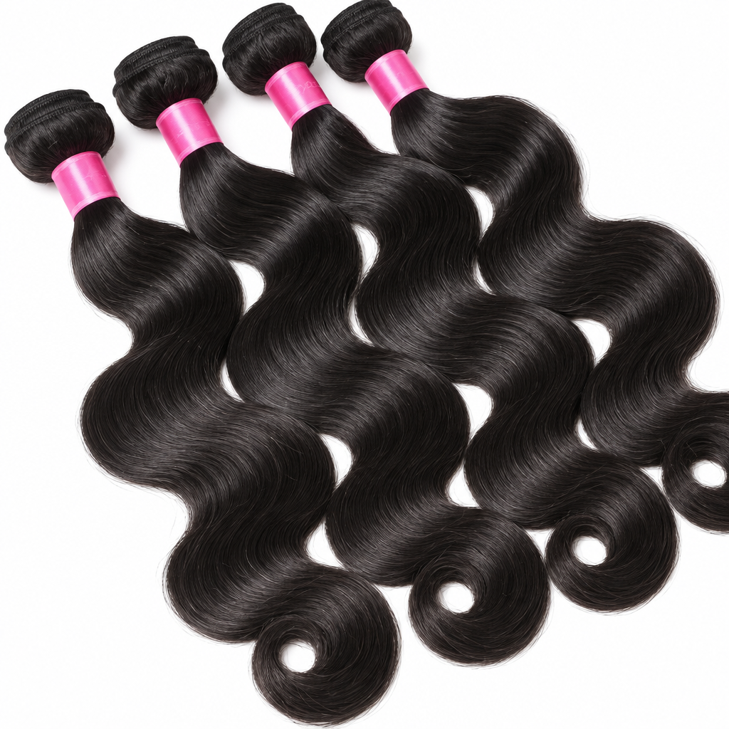 Brazilian body wave hair bundles texture close-up