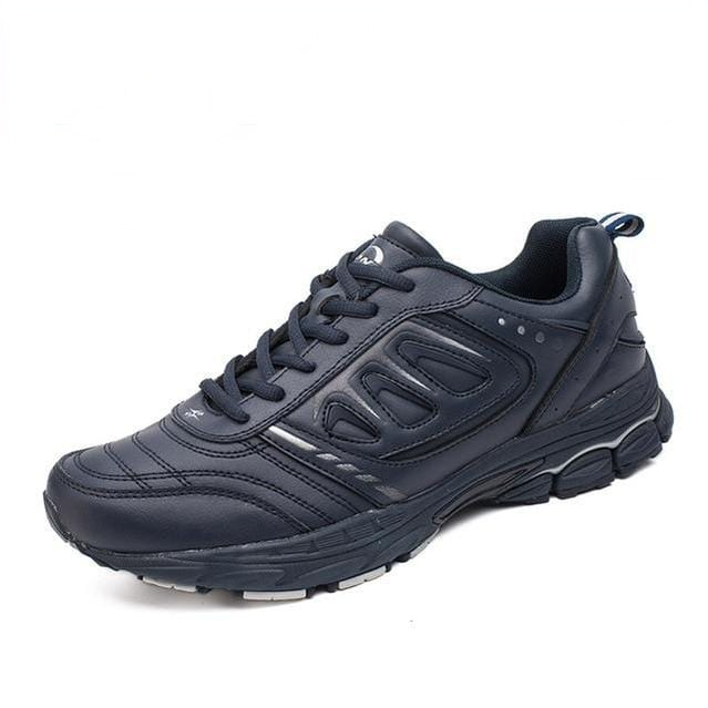 Men's deep blue lightweight running shoes clean product photo