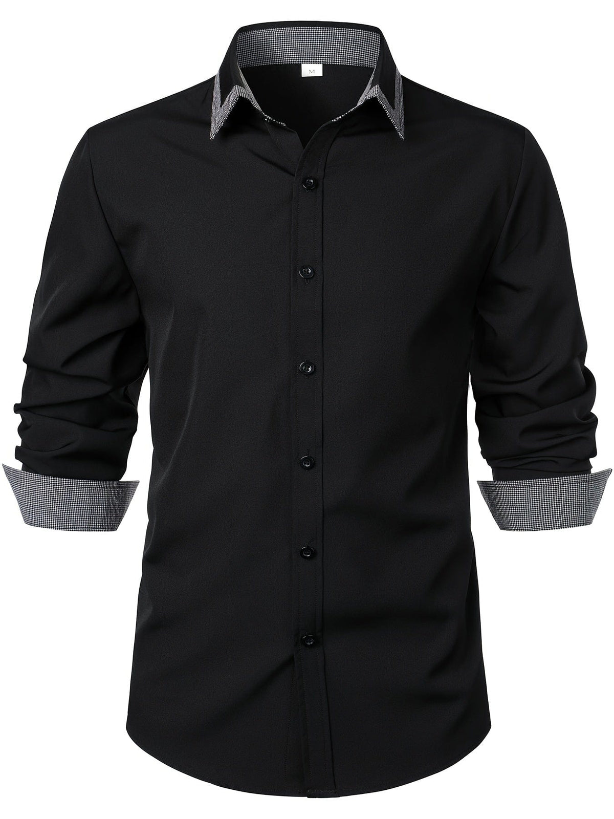 Men's Plaid Collar Button-Down Long Sleeve Business Shirt