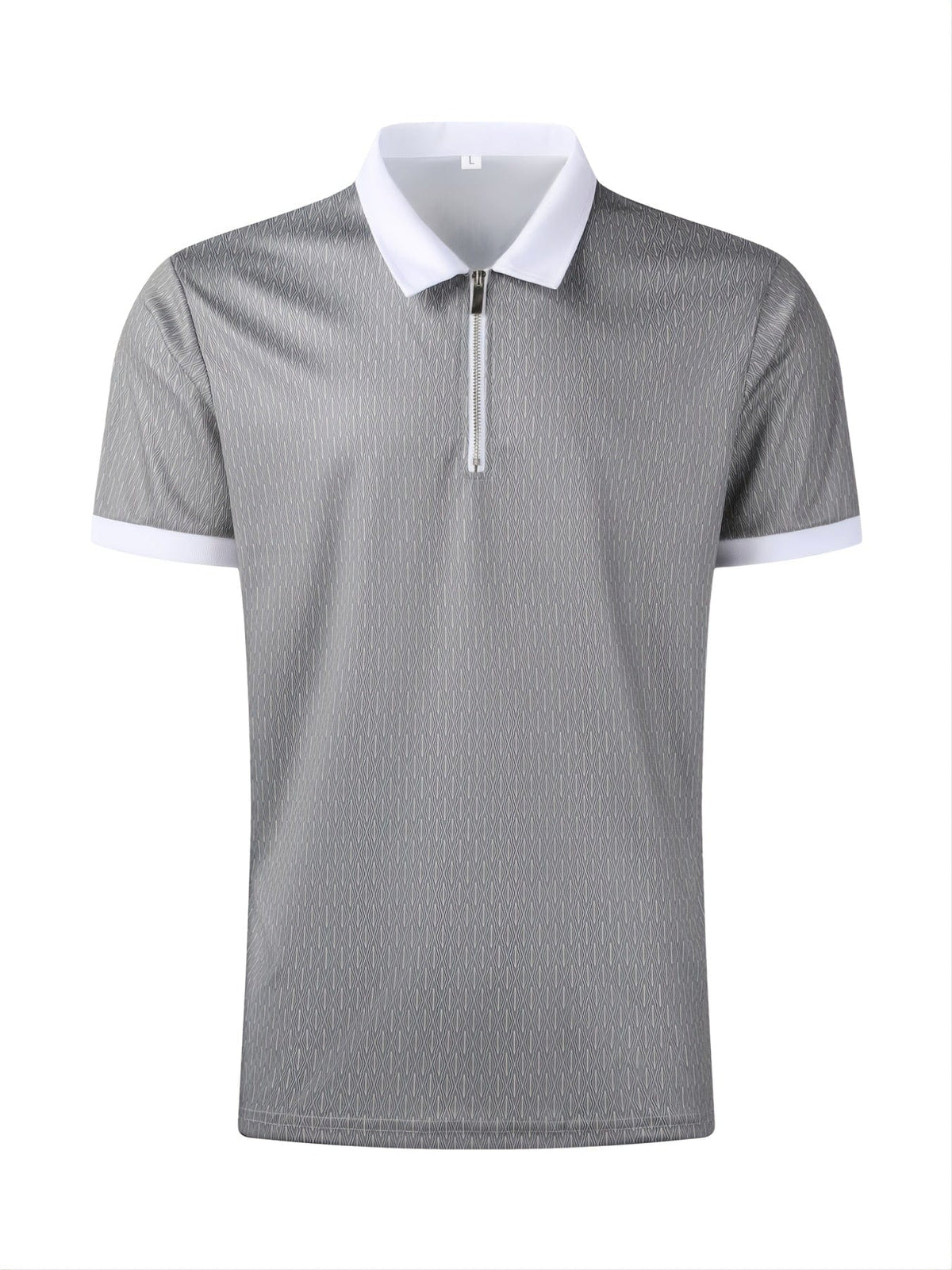 Neues Herren-Poloshirt mit Reverskragen, Reißverschluss und Druckmotiv, Weihnachtsgeschenk
