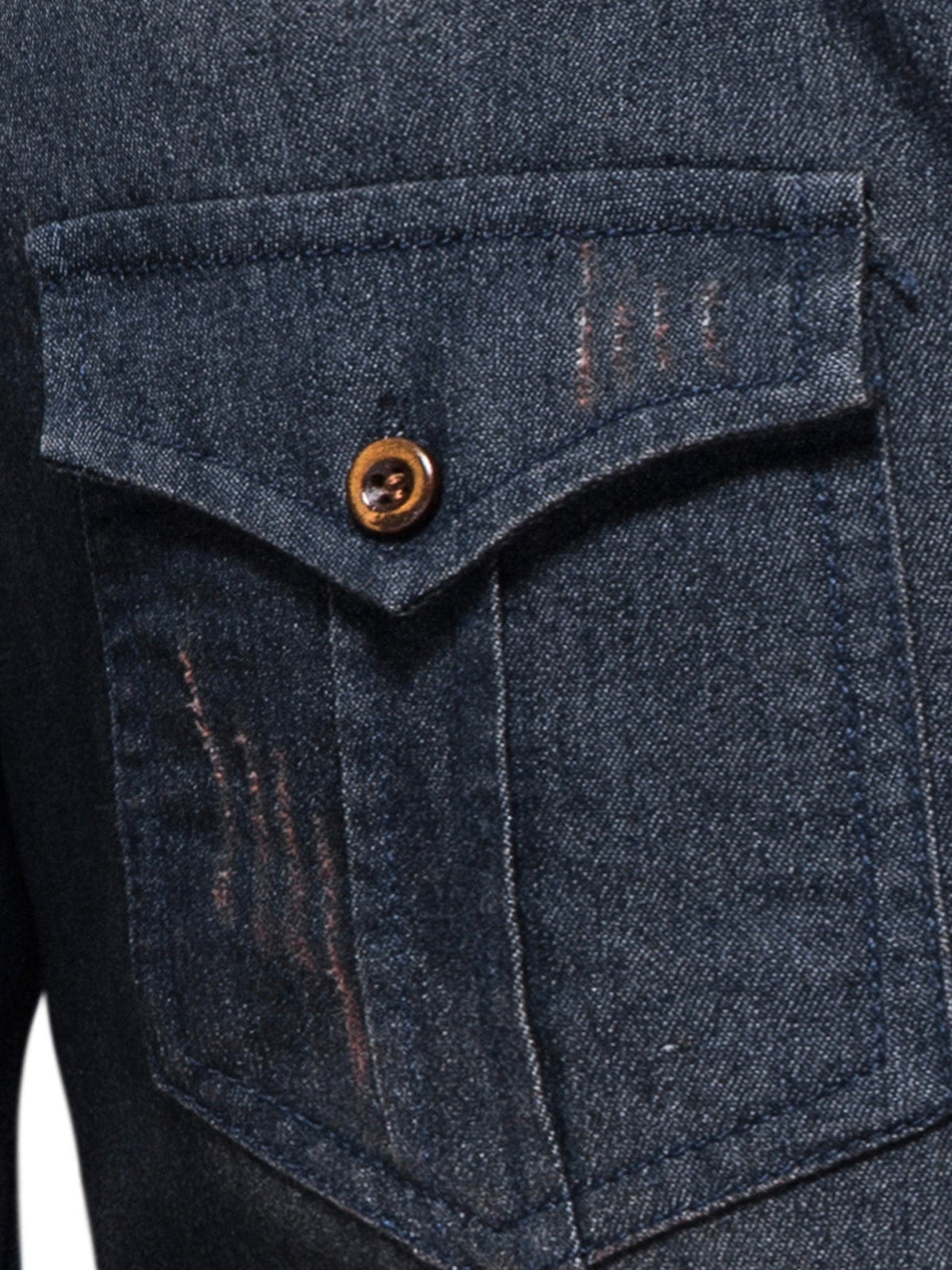 Men's Cotton Denim Long Sleeve Slim Fit Casual Shirt