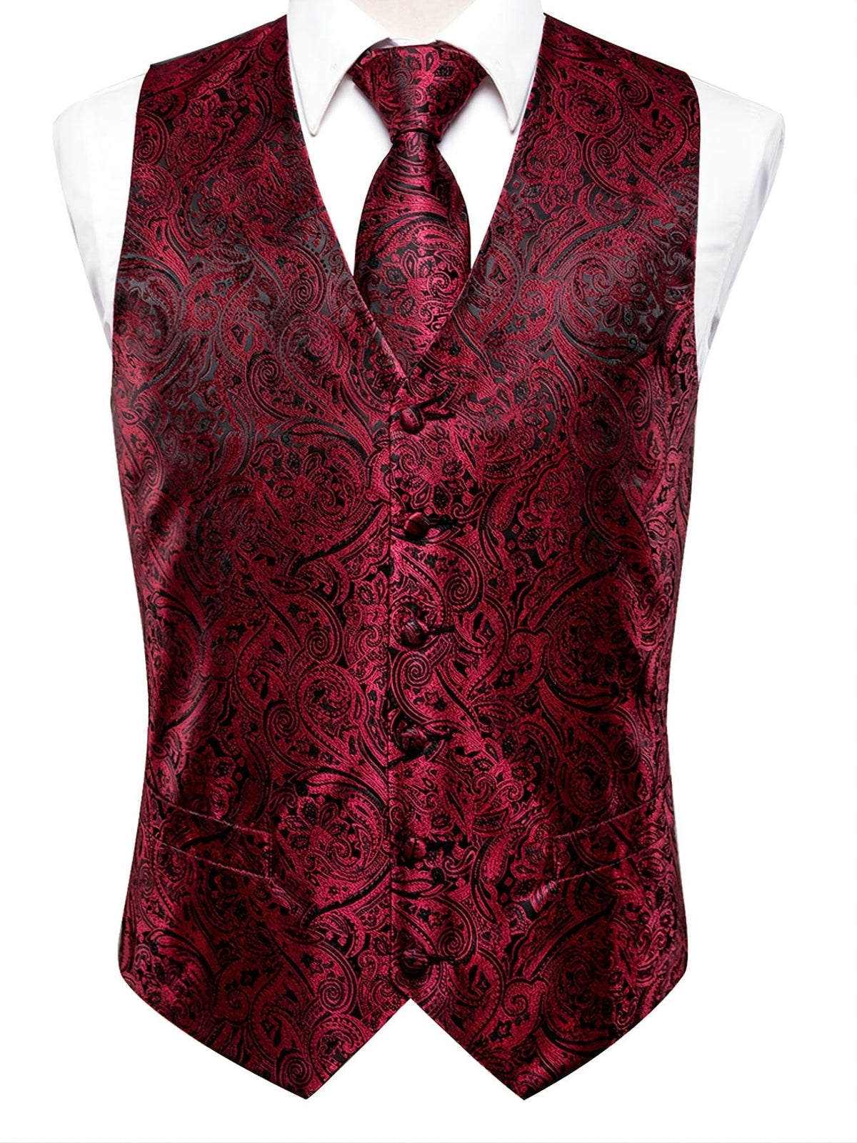 Men's Vintage Vest Set with Tie, Cufflinks and Hanky