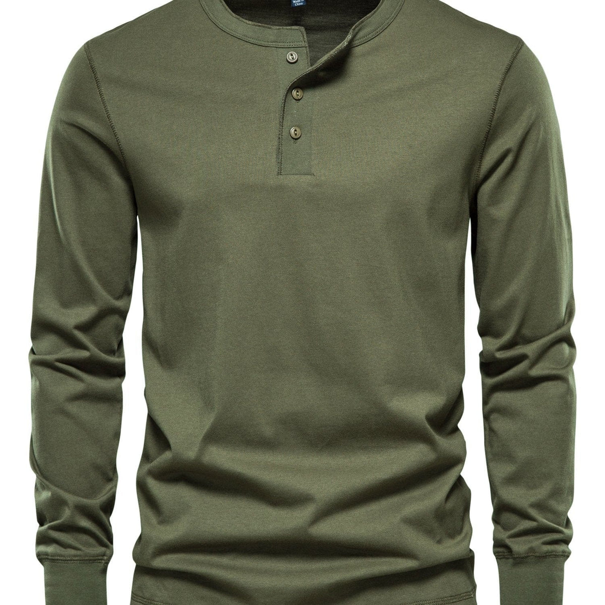 Langärmliges Herren-T-Shirt mit Henley-Kragen