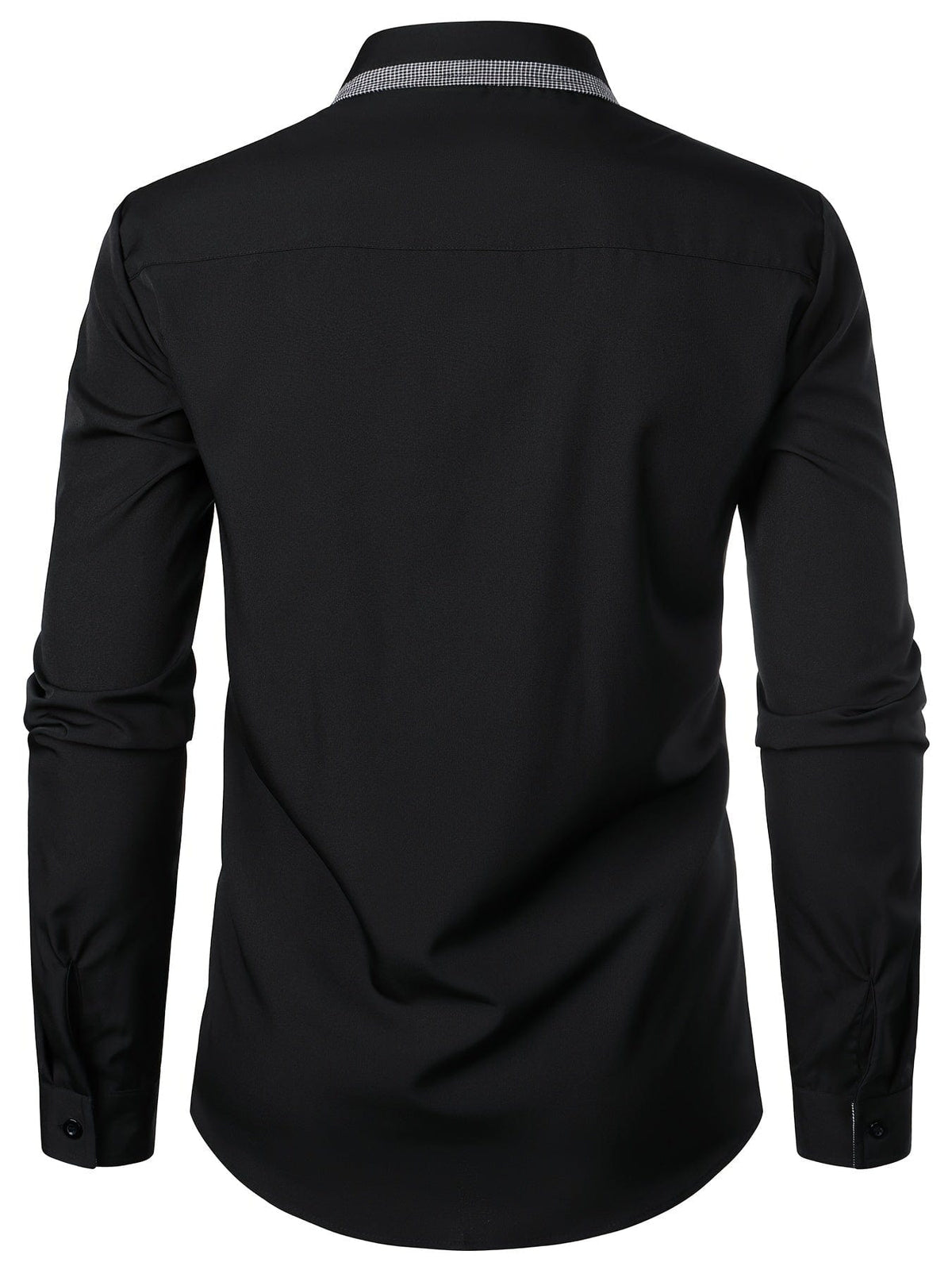 Men's Plaid Collar Button-Down Long Sleeve Business Shirt