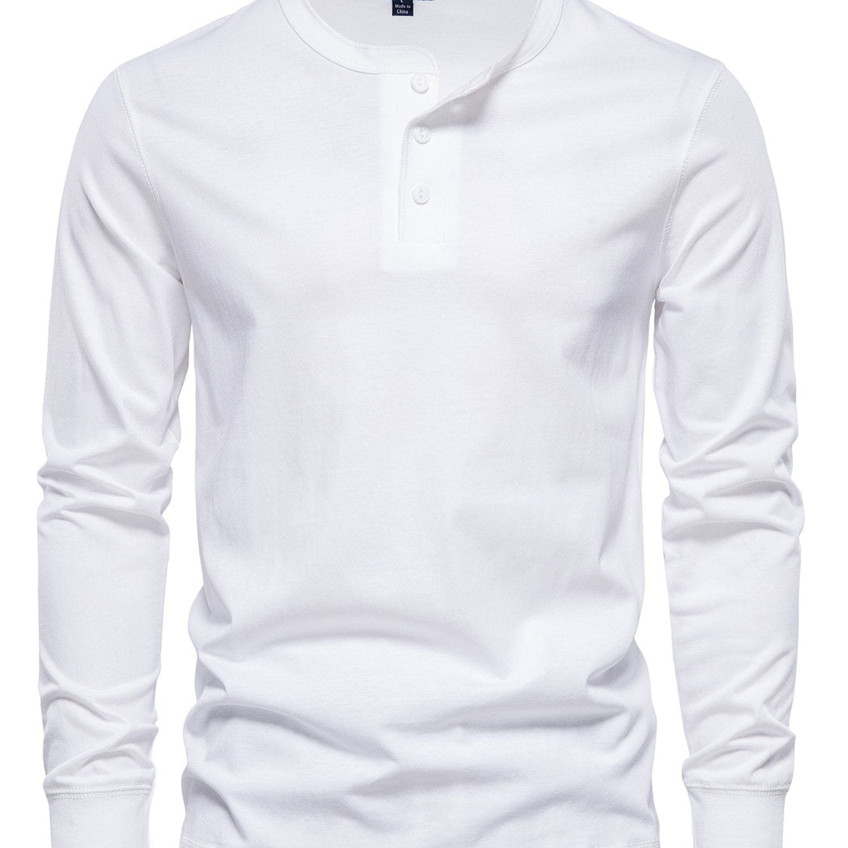 Langärmliges Herren-T-Shirt mit Henley-Kragen