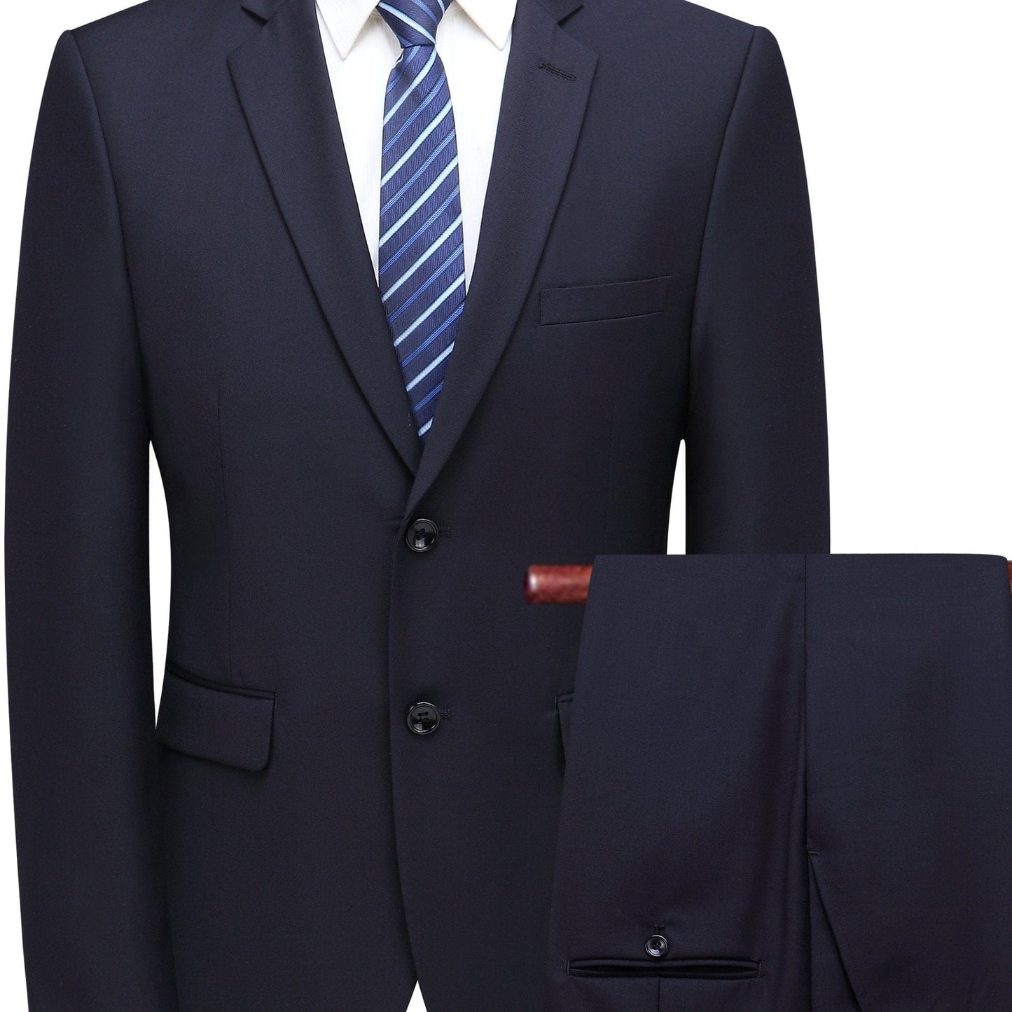 Solid Color Suits, Men's Slim Business Two-button Formal Suit + Suit Pants