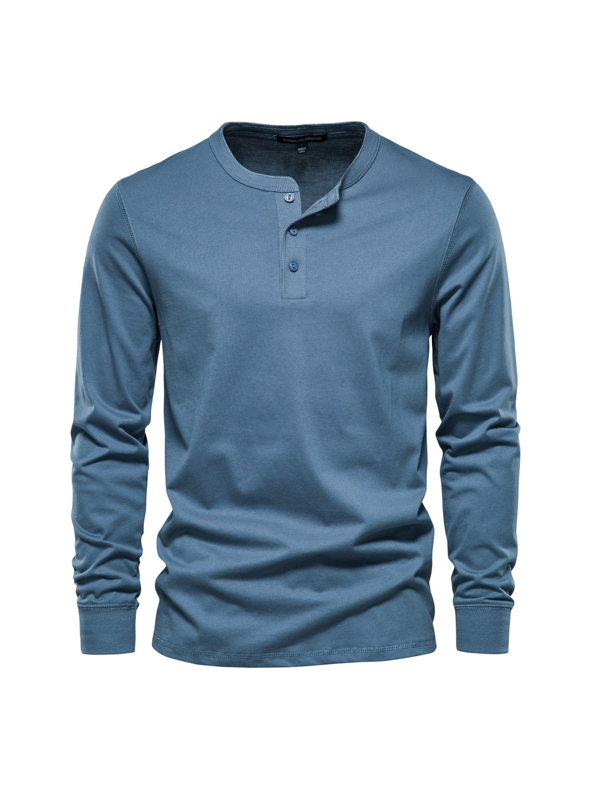 Langärmliges Herren-T-Shirt mit Henley-Kragen