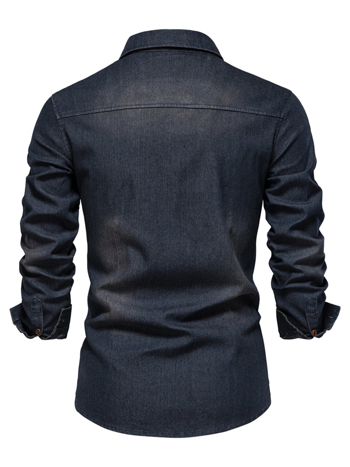 Men's Cotton Denim Long Sleeve Slim Fit Casual Shirt
