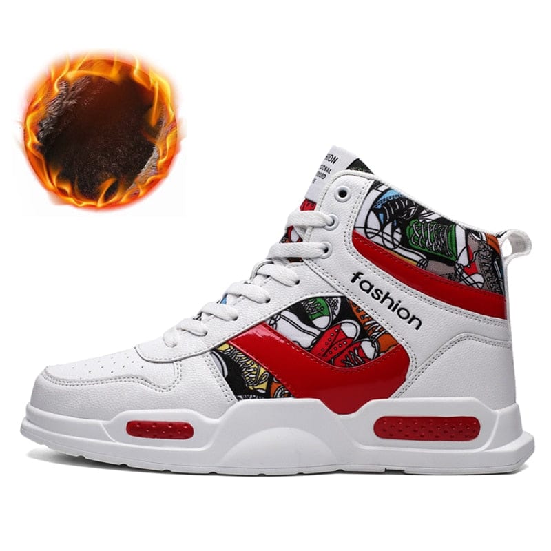 Winter Basketball Shoes Men Women Cushioning Basketball Boot Sneakers Anti-skid High-top Sports Kids Graffiti Basketball Boots