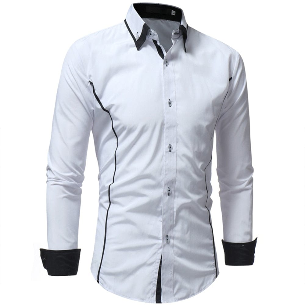 Business Shirts Men's Long-sleeved Business Casual Shirts Slim-fit Formal Shirts