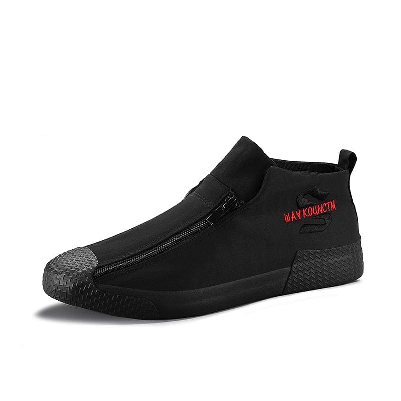 Men's Canvas Double-Zip Casual Loafers Walking Shoes
