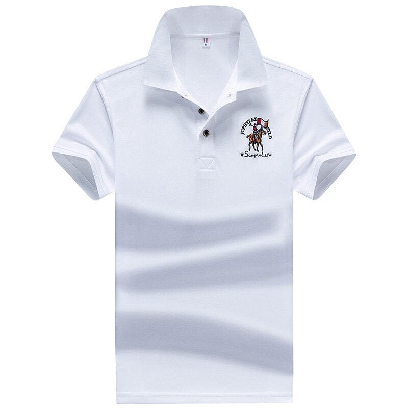 Men's Short-Sleeve Embroidered Casual Business Polo Shirt