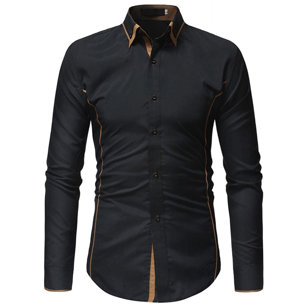 Business Shirts Men's Long-sleeved Business Casual Shirts Slim-fit Formal Shirts