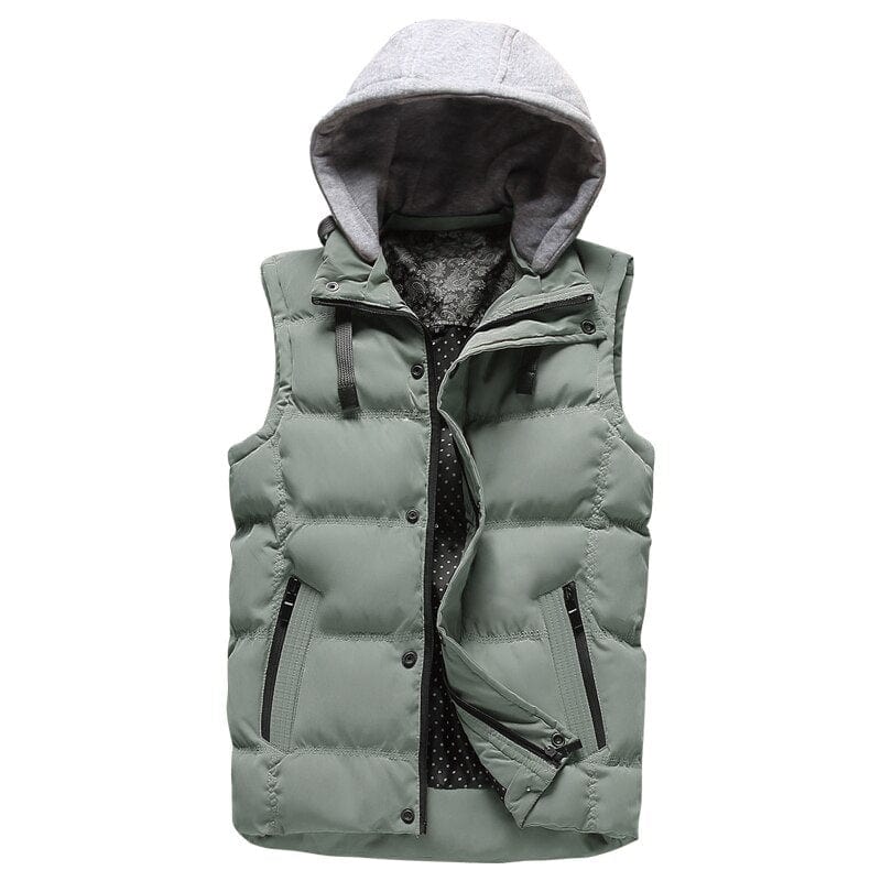 Men's Autumn Winter Drop-Shoulder Sleeveless Puffer Vest