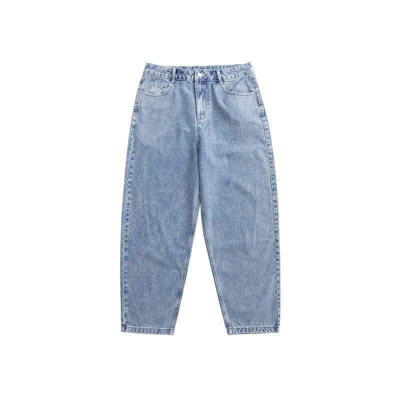 Men's Solid Patched Baggy Denim Jeans Pants Plus Size