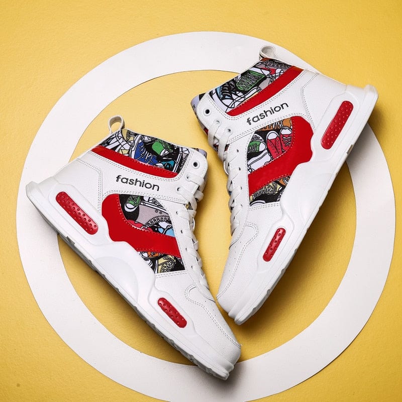 Winter Basketball Shoes Men Women Cushioning Basketball Boot Sneakers Anti-skid High-top Sports Kids Graffiti Basketball Boots