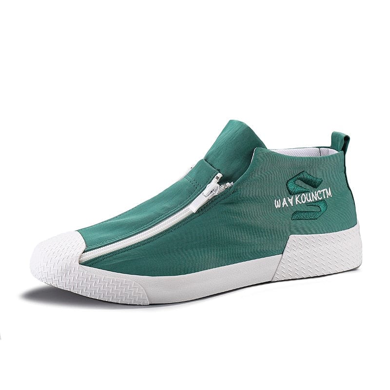Men's Canvas Double-Zip Casual Loafers Walking Shoes