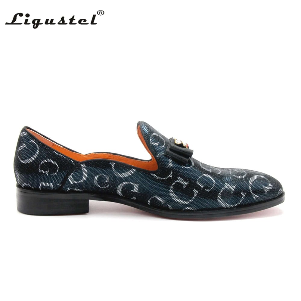 Men's Genuine Leather Bee Loafers Slip-On Dress Shoes