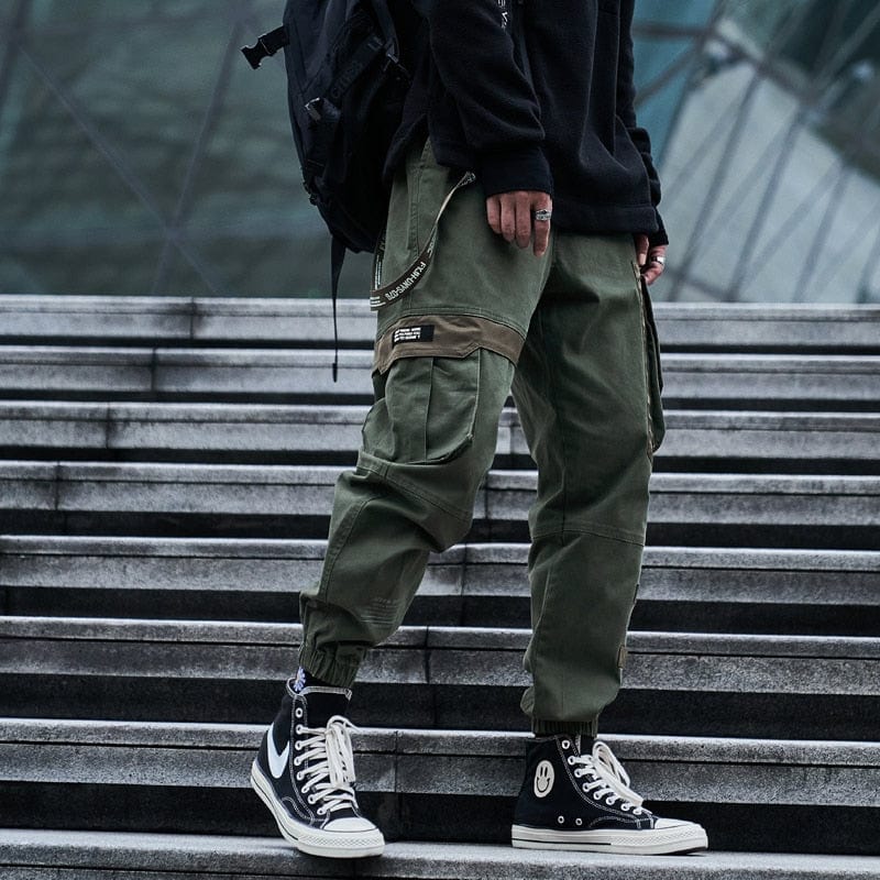 Men's Hip Hop Cotton Harem Cargo Joggers Sweatpants