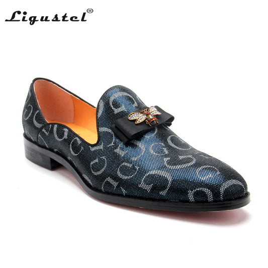 Genuine Leather Loafers Men Prom blue Casual Bee Shoes Luxury Wedding Evening Party Slip On Red Bottom formal dress plus Size 13
